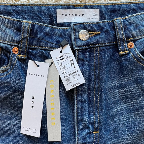 NWT Topshop Mom Jeans - Picture 2 of 2
